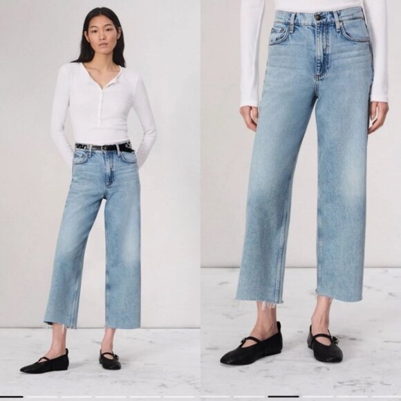 Rag & Bone Andi Ankle Wide-Leg Jean in Cecilia Blue Size 28 Denim Jeans - Picture 1 of 11